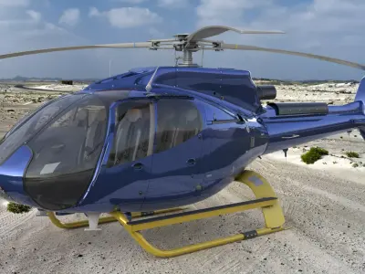 Airbus H130 High Detail 3ds max Vray 3D model