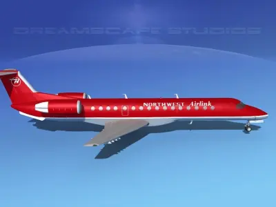 Embraer ERJ-140 Northwest Airlink 3D model