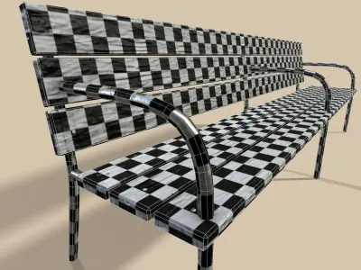 outdoor bench Free low-poly 3D model purchase