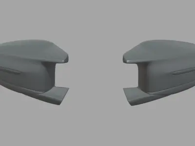 Car Mirror 019 Low-poly 3D model