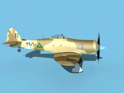 Hawker Sea Fury V19 Iraqi AF 3D model