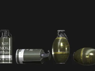  Military Weapons and RTactical Gear 3D Models Pack Low-poly 3D model