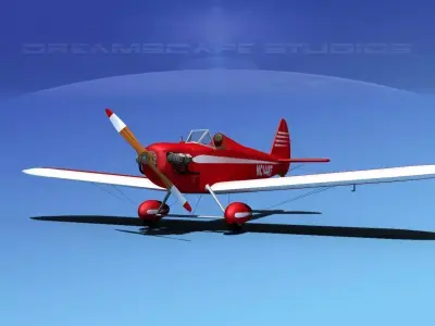 Flybaby airplane flying in sky 3D model