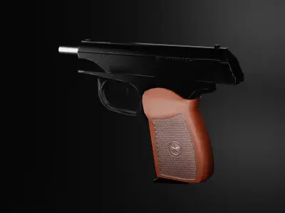 PM pistol Low-poly 3D model