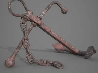 Old Rusty Anchor 3D model