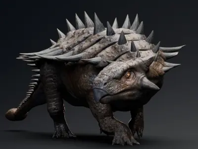 Dinosaur Ankylosaurus Real Dinosaur Series - 101 Animations Low-poly 3D model