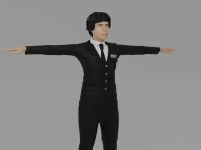 Commander Man Low-poly 3D model