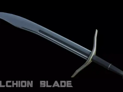Falchion Blade Low-poly 3D model