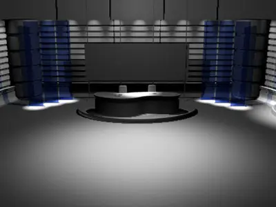 TV news studio 3D model