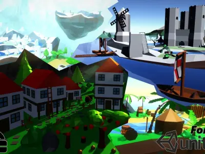Low poly world creator kit Low-poly 3D model