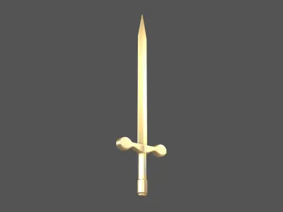 Cartoon Sword v1 006 Low-poly 3D model