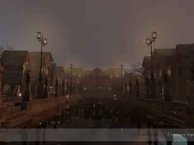 Gothic town Cemetery pack 3D model