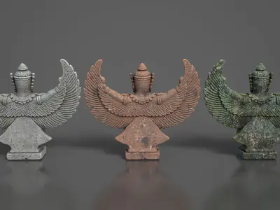 Ancient Khmer Statue 04-250522 Low-poly 3D model