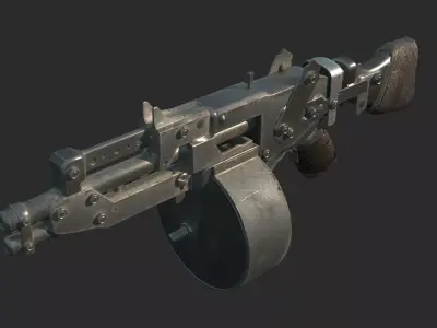 Future sci-fi wasteland-style grenade launcher 3D model