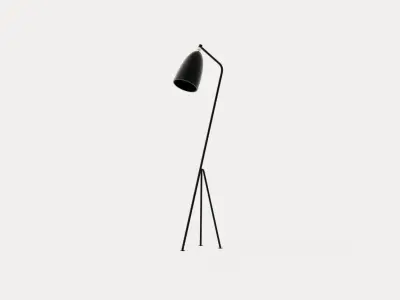 Grasshopper Floor lamp - Jet-Black Low-poly 3D model