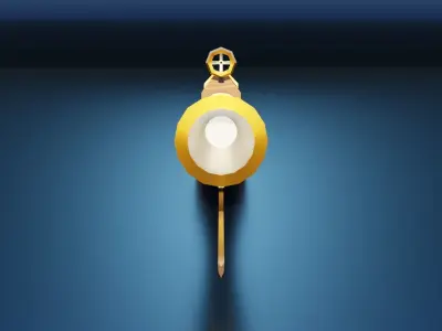 Stylized Dwarf Gun 3D model Low-poly 3D model