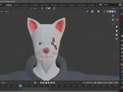 CatMan or WhitePanther Free low-poly 3D model