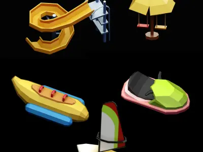 Third Stylized Beach Pack Low-poly 3D model