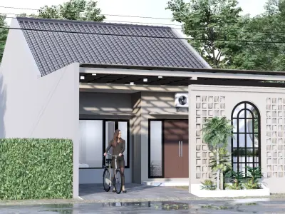 Complete Model One floor Minimalist Modern House Design  3D model