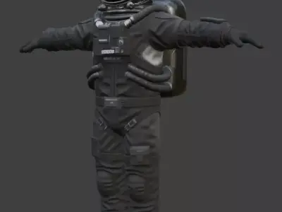 Realistic Astronaut Space Suit 3D model 5