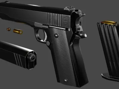 Pistol Gun Fps - Tps Low-poly 3D model