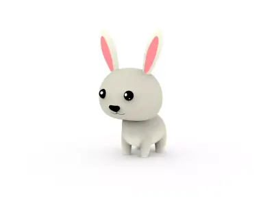 Cartoon Rabbit v001 character 3D model