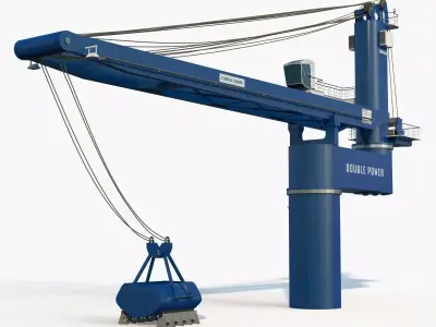 Large Heavy Duty Crane for Commercial Cargo Ship 3D model