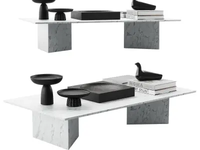 living decor set for coffee table 00 3D model