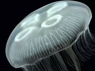 Jellyfish rigged and animated for Cinema 4d Low-poly 3D model