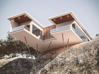 Hill House 01 Low-poly 3D model