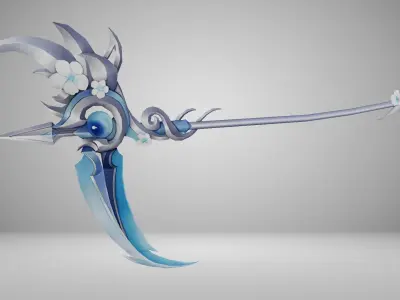 Futuristic Scythe Low-poly 3D model