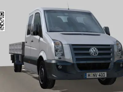 Volkswagen Crafter dropside Low-poly 3D model