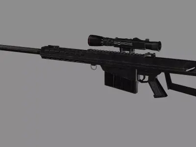 Modular Sniper Rifle MK Mjolnir Low-poly 3D Model Low-poly 3D model