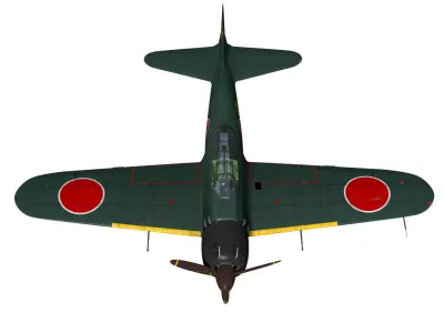 A6M5b Zero fighter Type 52 otsu 3D model