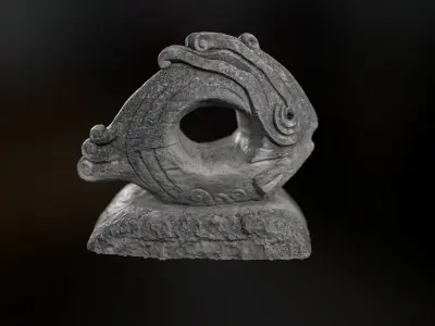 Scanned fish statue model 3D model