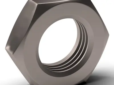 Hex Jam Nut Low-poly 3D model