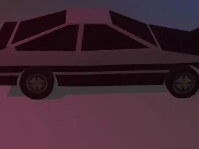Low-poly Toyota AE86 Free low-poly 3D model