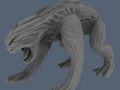 Alien Animal High Poly 3D model