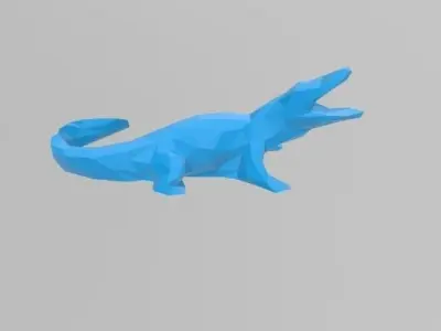 Low-Poly Alligator Geometric 3D Printable STL File 3D print model