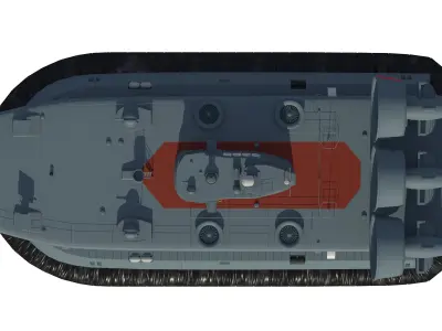 Chinese People Liberation Army Navy bison hovercraft 3D model