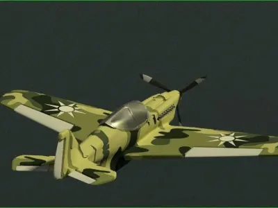 My Own design P-90 Military Aircraft Low-poly 3D model
