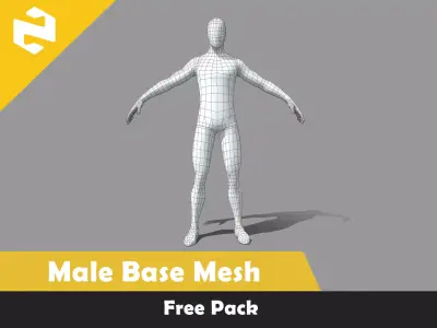 Free Pack - Male Base Mesh Free low-poly 3D model