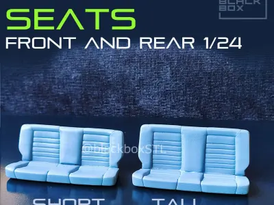 CUSTOM SEATS FRONT AND REAR FOR DIECAST AND MODELKITS 1-24th 3D print model