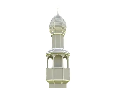 3D Minaret Model gold mosque tower Low-poly 3D model