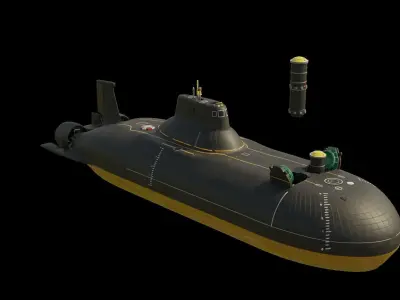 Party Animals Submarine 3D Model 3D model