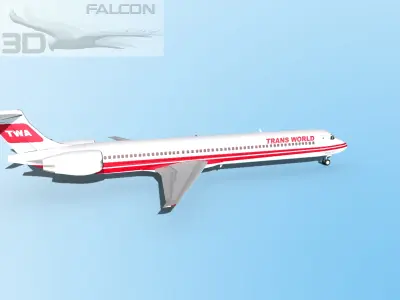Falcon3D MD-80 Trans World Airways 3D model