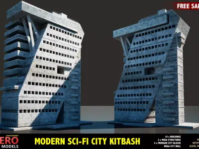 FREE MODERN SCI-FI BUILDING Free 3D model