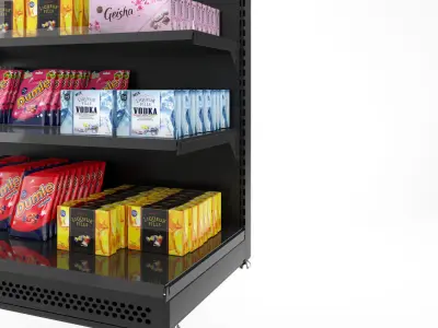 Commercial rack with chocolates 3D model