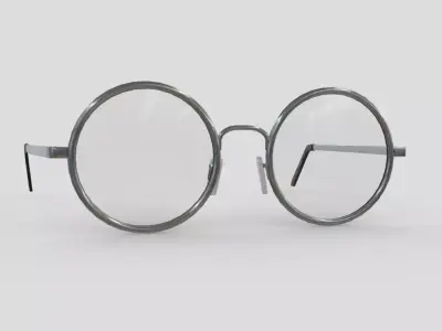 Glasses 3 round Low-poly 3D model