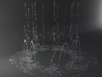 Water Jet Exterior Fountains Pack 2 3D model